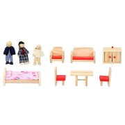 Casa de papusi din lemn Marionette 11 piese ERFED68746