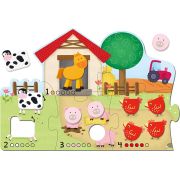 Puzzle - numaram animalele de la ferma ( 6 piese)