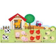 Puzzle - numaram animalele de la ferma ( 6 piese)