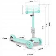 Trotineta 3 in 1 cu roti cu led ricokids buggy 765301 - mint edeedi765301