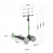 Trotineta cu roti cu led ricokids loco 765107 - verde cu negru edeedi765107