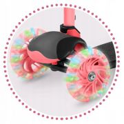 Trotineta cu roti cu led ricokids loco 765108 - roz cu negru edeedi765108