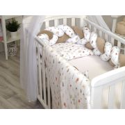 Aparatoare Laterala Pat Bumper Impletit, Inchidere Velcro, Bumbac Comori Din Natura, Bej 180x21 Cm Pjb85333