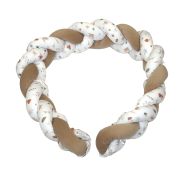 Aparatoare Laterala Pat Bumper Impletit, Inchidere Velcro, Bumbac Comori Din Natura, Bej 180x21 Cm Pjb85333