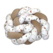 Aparatoare Laterala Pat Bumper Impletit, Inchidere Velcro, Bumbac Comori Din Natura, Bej 180x21 Cm Pjb85333