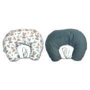 Perna Pentru Gravide Si Alaptare, Husa Detasabila Cu Fata Dubla, Bumbac Si Catifea, Si Umplutura Antialergica Babysoft  , Teddy Khaki, Amy Pjb85029