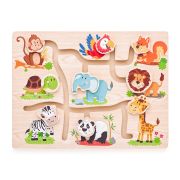 Jucarie din lemn - Labirint cu portrete de animale in miscare TSG90313