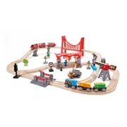 Jucarie din lemn - Set de trenuri urbane (51 piese) TSGE3730A
