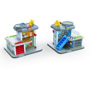 Jucarie din lemn - Set tren si servicii de urgenta (55 piese) TSGE3736A