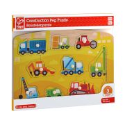 Puzzle din lemn cu butoni - Autovehicule de constructie TSGE1407A