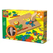 Set constructie copii - Jucarie de indemanare cu ciocan si cuie TSG00926