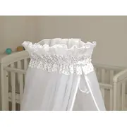 Cos Bebe Cu Suport Pe Roti, Saltea, Lenjerie Si Baldachin, I Love You Pjb84227