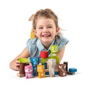 Cuburi din lemn cu imprimeu colorat (26 piese) TSG90912