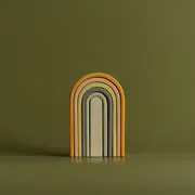 Jucarie din lemn - Curcubeu mini (culori pastel) TSGMRP6