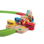 Jucarie din lemn - Sina de tren curcubeu cu puzzle (30 piese) TSGE3826A