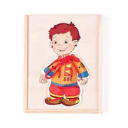 Puzzle din lemn - Imbraca baietelul TSG90018