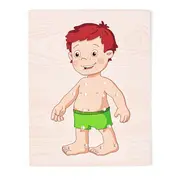 Puzzle din lemn - Imbraca baietelul TSG90018