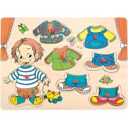 Puzzle din lemn cu butoni - Imbraca-l pe Sebastian TSG90320