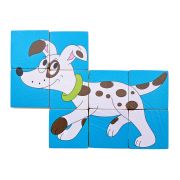 Puzzle din lemn cuburi - Animale colorate TSG91178
