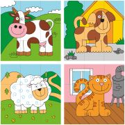 Puzzle din lemn cuburi - Imagini de stivuit 3 x 3 TSG93055