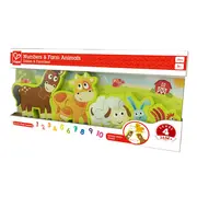 Puzzle din lemn pentru copii cu numere si animale de la ferma TSGE1628A
