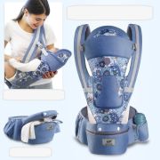 Marsupiu ergonomic cu scaunel - Gri cu flori,