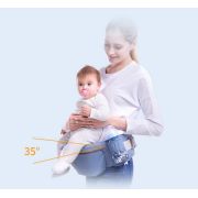 Marsupiu ergonomic cu scaunel - Gri cu flori,