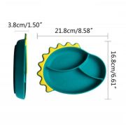 Set tavita cu trei compartimente si tacamuri din silicon - Dinozaur ADDTA28