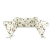 Qmini - Aparatoare pentru patut 120X60 cm, Din bumbac certificat Oeko Tex Standard 100, 180x30 cm, Cu panglici, Dragons Gray BYN6426972021050
