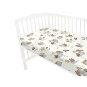 Qmini - Cearceaf cu elastic pentru patut 120X60 cm, Din bumbac certificat Oeko Tex Standard 100, Dragons Beige BYN6426972021661
