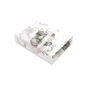 Qmini - Cearceaf cu elastic pentru patut 140X70 cm, Din bumbac certificat Oeko Tex Standard 100, Teddy Bear and Friends Pink BYN6426972021746