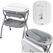 Cadita de baie cu hamac pentru nou nascut si masa de infasat, Cu roti, Cu suport metalic, Conform cu standardul european de securitate EN 12221-1:2008+A1:2013, EN 17072:2018, FreeON, Elephant BYN48648