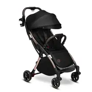 Lionelo - Carucior sport Julie One, De la nastere, Greutate redusa, Cu accesorii, Cadru din aluminiu, 0-22 kg, Conform cu standardele europene de securitate EN1888-1 si EN1888-2, Negru/Auriu BYNLO-JULIE_ONE_BLACK_GOLD