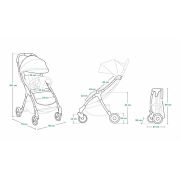 Lionelo - Carucior sport Julie One, De la nastere, Greutate redusa, Cu accesorii, Cadru din aluminiu, 0-22 kg, Conform cu standardele europene de securitate EN1888-1 si EN1888-2, Negru/Auriu BYNLO-JULIE_ONE_BLACK_GOLD