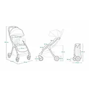 Lionelo - Carucior sport Julie One, De la nastere, Greutate redusa, Cu accesorii, Cadru din aluminiu, 0-22 kg, Conform cu standardele europene de securitate EN1888-1 si EN1888-2, Negru/Auriu BYNLO-JULIE_ONE_BLACK_GOLD