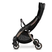 Lionelo - Carucior sport Julie One, De la nastere, Greutate redusa, Cu accesorii, Cadru din aluminiu, 0-22 kg, Conform cu standardele europene de securitate EN1888-1 si EN1888-2, Negru/Auriu BYNLO-JULIE_ONE_BLACK_GOLD