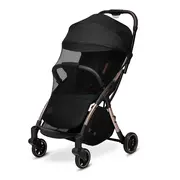 Lionelo - Carucior sport Julie One, De la nastere, Greutate redusa, Cu accesorii, Cadru din aluminiu, 0-22 kg, Conform cu standardele europene de securitate EN1888-1 si EN1888-2, Negru/Auriu BYNLO-JULIE_ONE_BLACK_GOLD