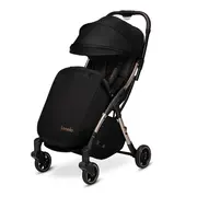 Lionelo - Carucior sport Julie One, De la nastere, Greutate redusa, Cu accesorii, Cadru din aluminiu, 0-22 kg, Conform cu standardele europene de securitate EN1888-1 si EN1888-2, Negru/Auriu BYNLO-JULIE_ONE_BLACK_GOLD