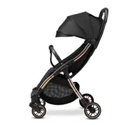 Lionelo - Carucior sport Julie One, De la nastere, Greutate redusa, Cu accesorii, Cadru din aluminiu, 0-22 kg, Conform cu standardele europene de securitate EN1888-1 si EN1888-2, Negru/Auriu BYNLO-JULIE_ONE_BLACK_GOLD