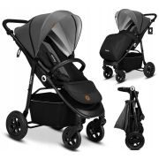 Lionelo - Carucior sport Natt, De la nastere, Cu accesorii si capotina XXL reglabila, 0 - 22 kg, Conform cu standardele europene de securitate EN1888-1, EN1888-2, Gri BYNLO-NATT_GREY_STONE