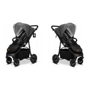 Lionelo - Carucior sport Natt, De la nastere, Cu accesorii si capotina XXL reglabila, 0 - 22 kg, Conform cu standardele europene de securitate EN1888-1, EN1888-2, Gri BYNLO-NATT_GREY_STONE