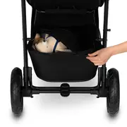 Lionelo - Carucior sport Natt, De la nastere, Cu accesorii si capotina XXL reglabila, 0 - 22 kg, Conform cu standardele europene de securitate EN1888-1, EN1888-2, Negru Onyx BYNLO-NATT_BLACK_ONYX