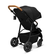 Lionelo - Carucior sport Natt, De la nastere, Cu accesorii si capotina XXL reglabila, 0 - 22 kg, Conform cu standardele europene de securitate EN1888-1, EN1888-2, Negru Onyx BYNLO-NATT_BLACK_ONYX