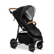 Lionelo - Carucior sport Natt, De la nastere, Cu accesorii si capotina XXL reglabila, 0 - 22 kg, Conform cu standardele europene de securitate EN1888-1, EN1888-2, Negru Onyx BYNLO-NATT_BLACK_ONYX