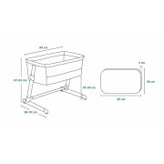 Lionelo - Patut co-sleeper Theo 2 in 1, Cu setare unghiulara, Reglabil in 5 pozitii pe inaltime, Conform cu standardele europeane de securitate EN1130 si EN16890, Grey Stone BYNLO-THEO_GREY_STONE_NATURAL
