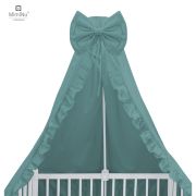 MimiNu - Baldachin pentru patut, cu funda si volanas, 210x145 cm, Material certificat Oeko Tex Standard 100, Colectia Royal, Nepal Green BYN6426972021005