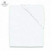 MimiNu - Cearceaf Jerse cu elastic, Pentru pat 160x80 cm, Material certificat Oeko Tex Standard 100, White BYN6426972022064