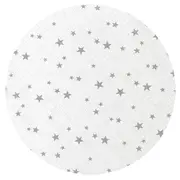 MimiNu - Cearceaf cu elastic pentru patut leagan sau patut co-sleeper, Dimensiune 90x40 cm, Din bumbac certificat Oeko Tex Standard 100, Mini Gray Stars BYN6426972021227