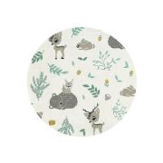 MimiNu - Halat de baie cu urechi 2 - 5 ani, Moale, Cu buzunare, Cu cordon, Din bumbac si thermo fleece, Materiale certificate Oeko Tex Standard 100, Forest Friends Mint BYN6426972022323