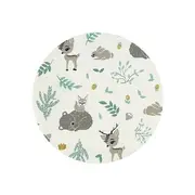 MimiNu - Halat de baie cu urechi 2 - 5 ani, Moale, Cu buzunare, Cu cordon, Din bumbac si thermo fleece, Materiale certificate Oeko Tex Standard 100, Forest Friends Mint BYN6426972022323